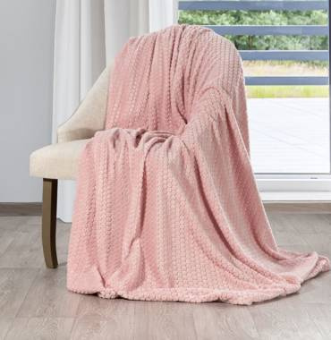 Narzuta z mikrofibry Zoe Eurofirany pudrowy róż