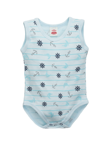 "SAILOR" Body na ramiączkach Makoma niebieski