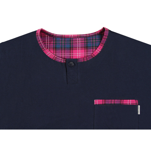 Bawełniana piżama męska z długim rękawem 2576/21 Jasiek Sesto Senso - granatowy