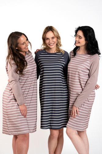 Koszula nocna damska Oda Italian Fashion - druk cappuccino