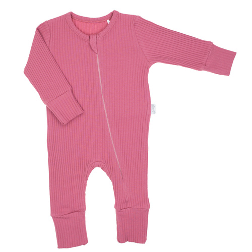 Nicol Lala 216032 – pajacyk niemowlęcy bez stópek, prążkowana bawełna, zamek na skos