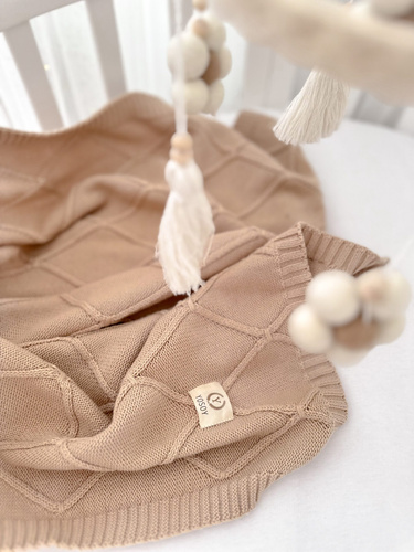 Kocyk dziany Diamond YOSOY - beżowy