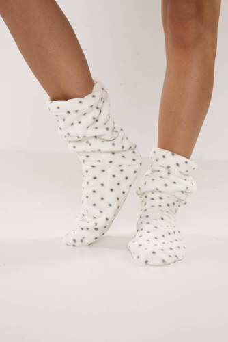 Gładkie skarpetki 553/554 Wellsoft De Lafense - ecru małe kropki
