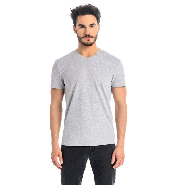 T-Shirt Męski Bawełniany Dany V- szary 
