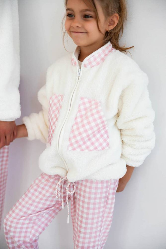 Bluza dziecięca Nanny Kids Sensis - ecru-różowy