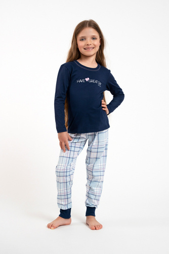 Piżama dla dziewczynki Glamour Italian Fashion - granatowy/druk