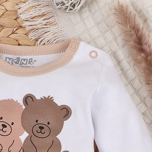 Bluzka z bawełny organicznej Sweet Bears Nini beżowy 