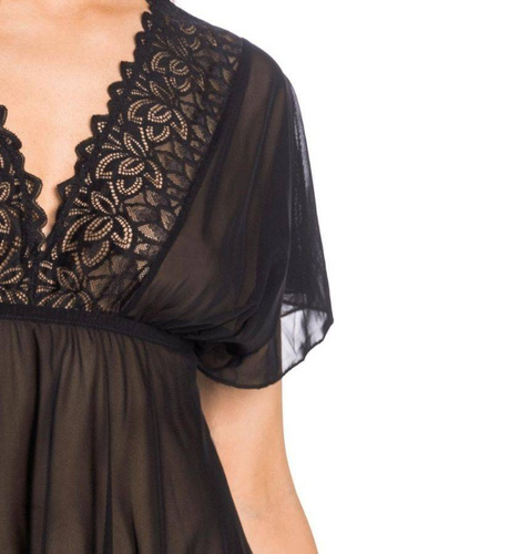 Siateczkowa Koszula Nocna Emma Teyli - czarna