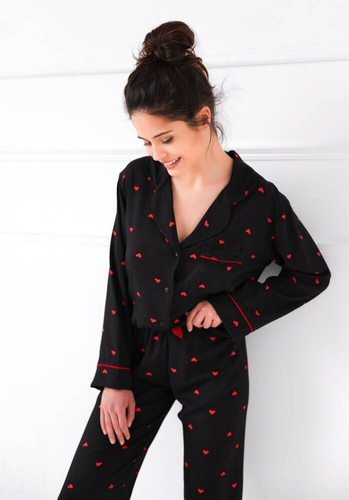 Piżama damska Rolling In Love Sensis -czarny