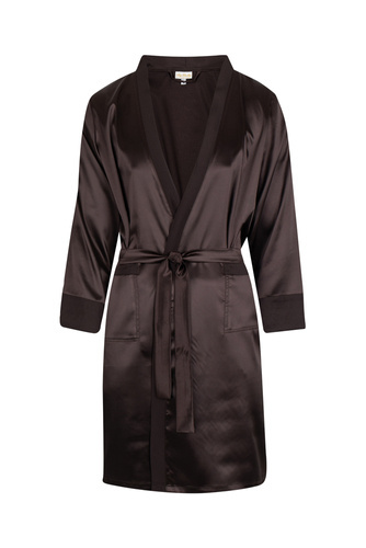 Szlafrok męskie satynowy Ares ByShelly - brązowy