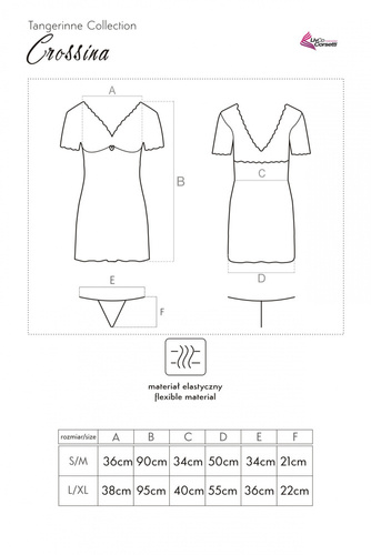 Komplet, koszulka + stingi Crossina LC 90465 LivCo Corsetti Fashion
