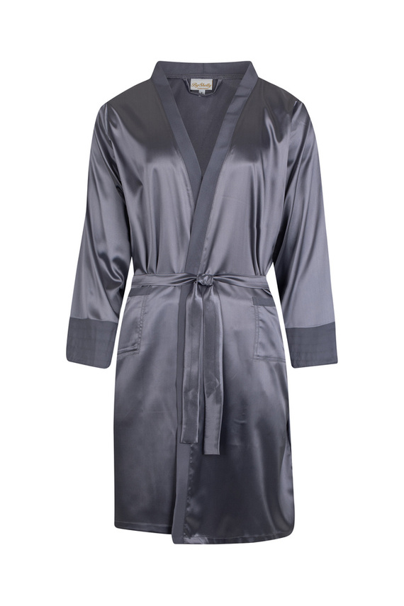Szlafrok męskie satynowy Ares ByShelly - szary