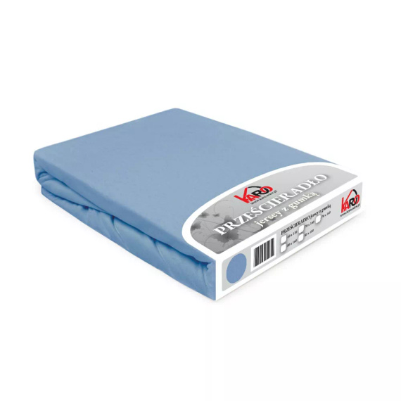 Constance prześcieradło jersey z gumką KARO - niebieski 009