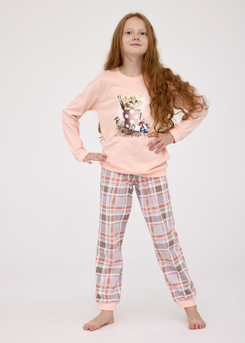 Piżama dziewczęca 594/178 592/178 Paint Cornette różowy