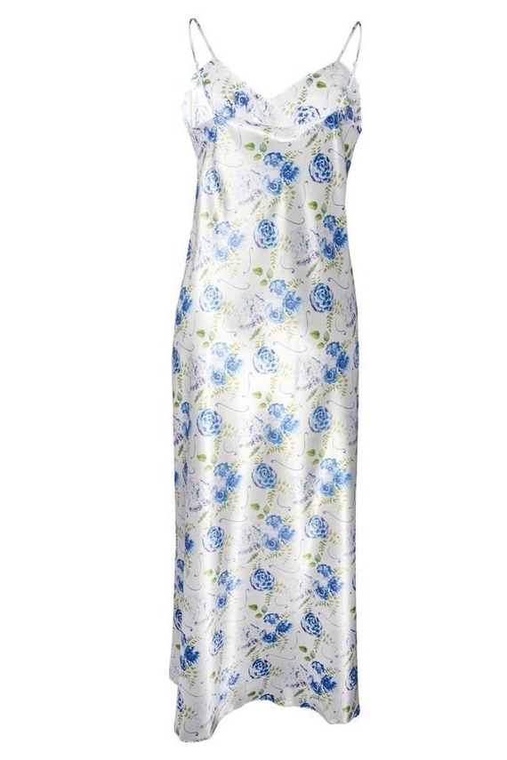 Długa halka satynowa Flowers DKaren - DK-HI 3 biały