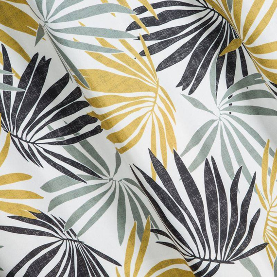 Zasłona gotowa na przelotkach Elina Design91 biały-musztardowy