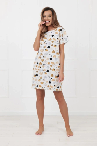 Koszula nocna damska Soraja Italian Fashion – wygodna, bawełniana, serduszka
