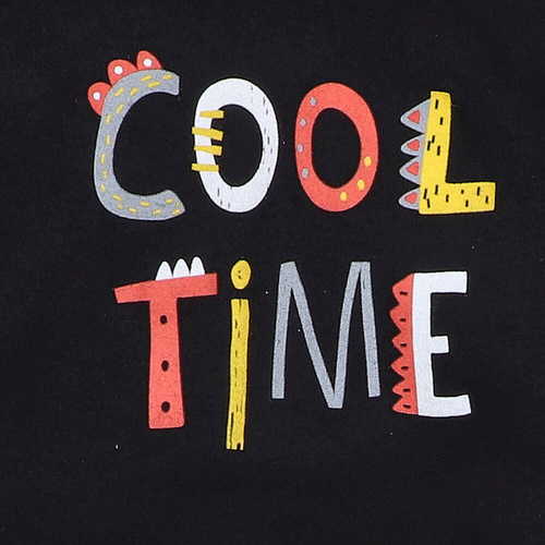 Body z bawełny organicznej Alfabet Nini czarny