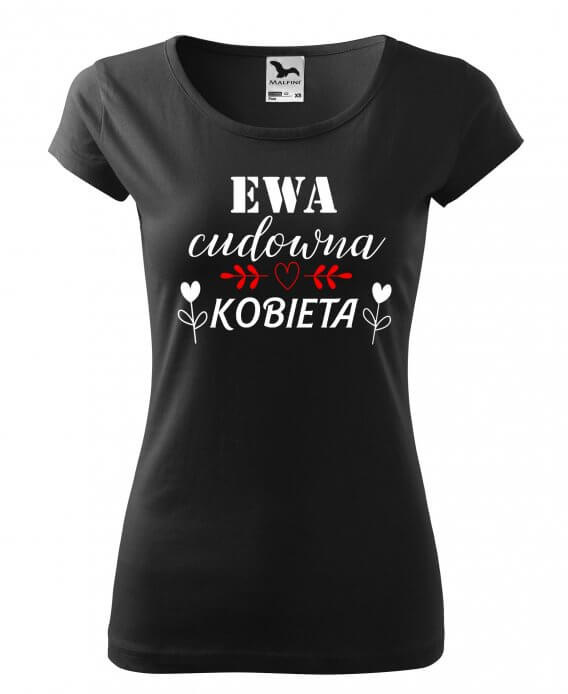 Koszulka damska "CUDOWNA KOBIETA na dzień kobiet z imieniem" Moocha biały