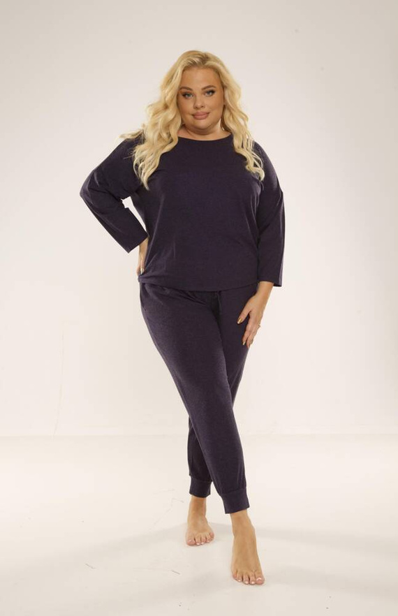 Piżama Damska 347 Paula Plus Size De Lafense - granat