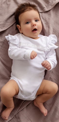 Body z długim rękawem  "Paris Girl" Makoma biały 