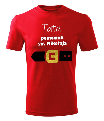 Koszulka męska świateczna "Tata pomocnik św. Mikołaja"  Moocha
