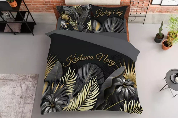 Pościel bawełniana 4423 A Holland 35 Królowa nocy Detexpol grafitowy