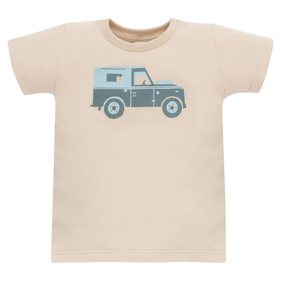 T-shirt z nadrukiem Safari Pinokio - beżowy auto