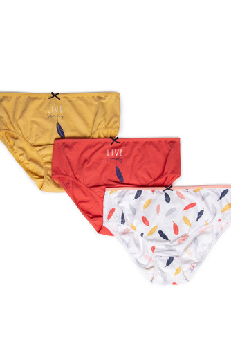 Figi Damskie L-122 BIB-38 A'3  Lama różowy mix kolor