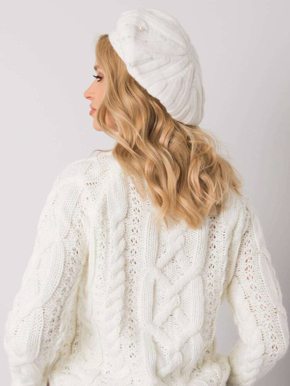 AT-CZ-DM-39055 Czapka damska beret Paris ecru