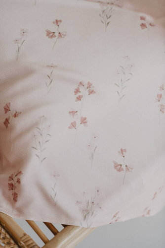 Otulacz bambusowy Flowers on Pink Milk&Love