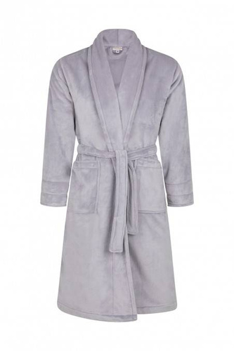 Szlafrok męski King + Korona ByShelly - jasny szary/srebrny