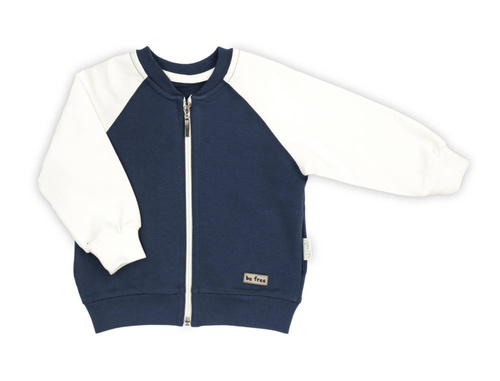 179272 Sonia Bluza dresowa rozpinana Nicol - granat/krem