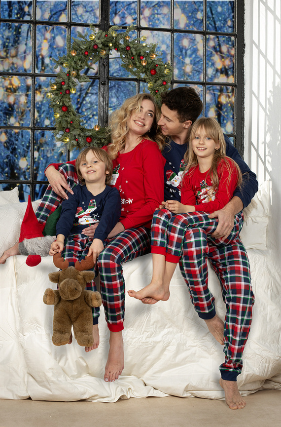 Piżama damska 671/348 Snowman Cornette - czerwony