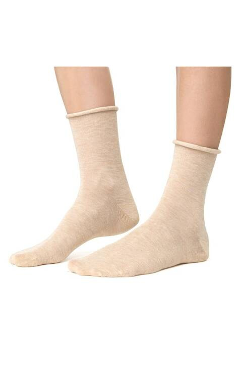 ART.083 Cashmare Skarpety damskie z kaszmirem - 001 beżowy melanż
