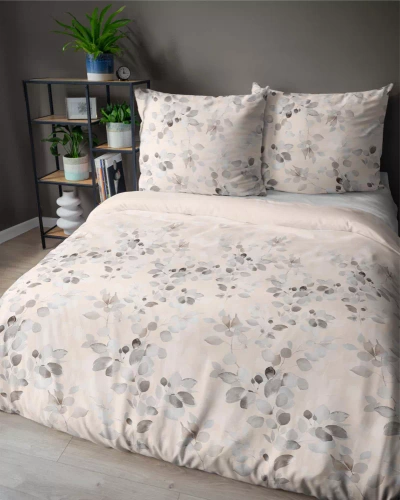 Pościel satynowa gałązki 5084 B Home Satin Detexpol kremowy