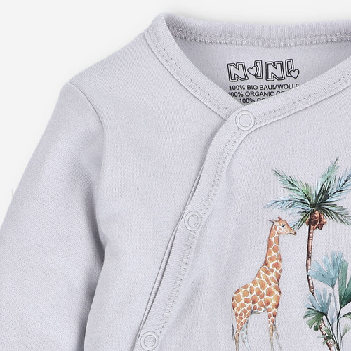 Body kopertowe z bawełny organicznej Safari Adventure Nini- szare