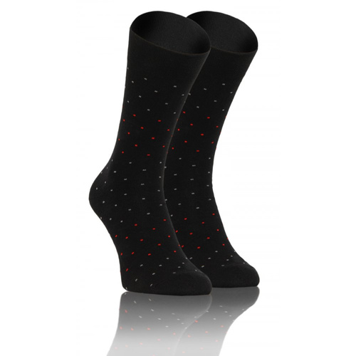 Classic Skarpety męskie garniturowe Sesto Senso wzór kropki czarny