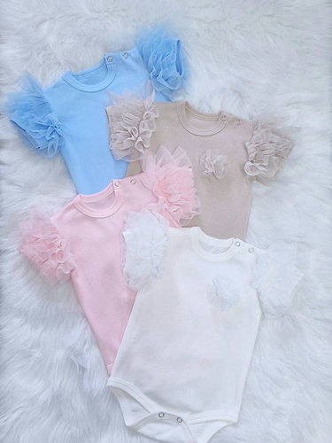 Body z krótkim rękawem Inez Bambarillo błękitny 