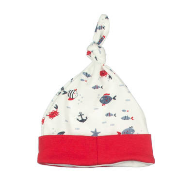 Czapeczka z węzełkiem Rybki Martex czerwony