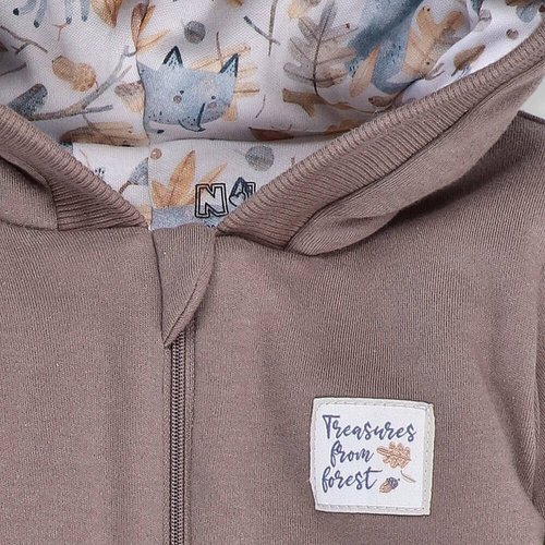 Kombinezon z bawełny organicznej Skarby Jesieni Nini brązowy 