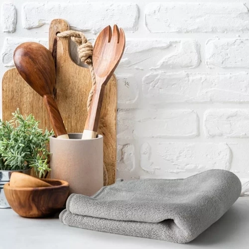 Ścierka kuchenna z mikrofibry Tala Design 91 srebrny