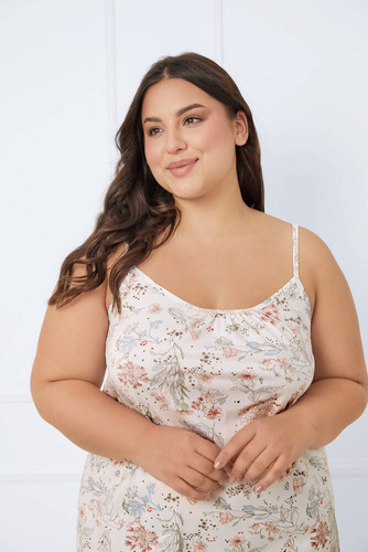 Koszula damska, wąskie ramiączko Solita Fashion - druk 