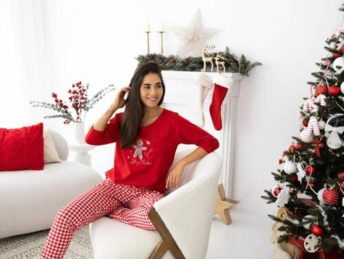 Piżama damska Christmas Cookie Sensis - czerwony