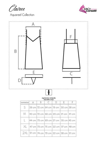 Komplet, koszulka + stringi Clairee Aquareel Collection LivCo Corsetti Fashion