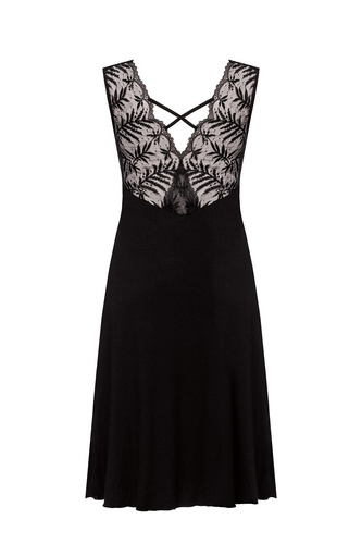 Elegancka koszula nocna Nipplex Mefemi Petra KM29 – wiskoza i koronka, długość midi