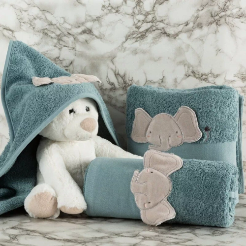 Niemowlęce okrycie kąpielowe Baby 59 Słonik Eurofirany niebieski 