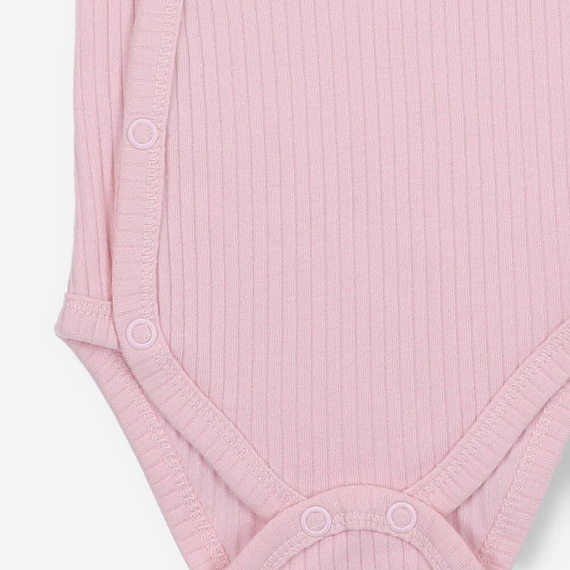 Body rozpinane z dzianiny prążkowej Lagarto Verde - różowy