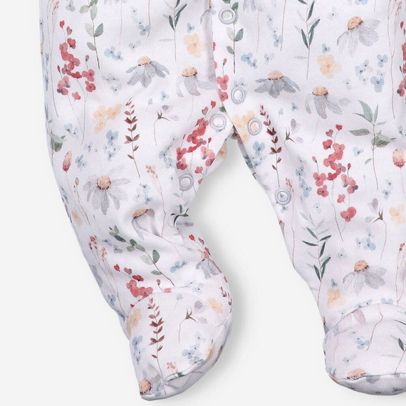 Pajacyk z bawełny organicznej Łąka Nini biały