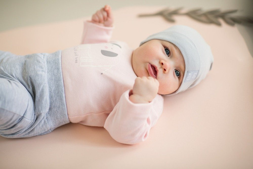 Body z długim rękawem "WILD ANIMALS" Pinokio - różowe